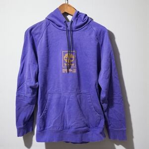 Timberland Heavyweight Embroidered Pullover Hoodie Purple Mens L Raglan Cotton